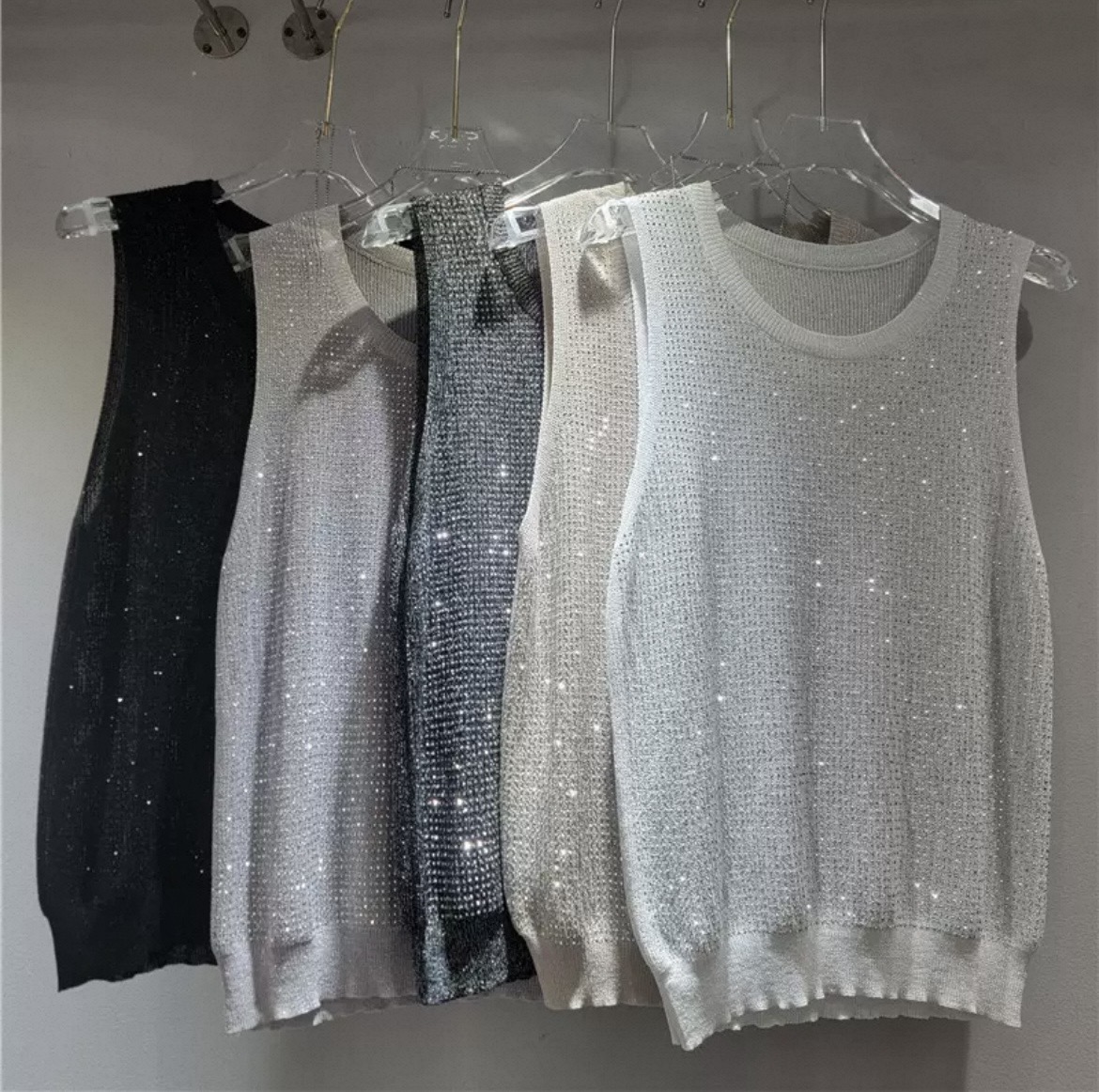 Sparkly Sleeveless Knit Top - Image 2
